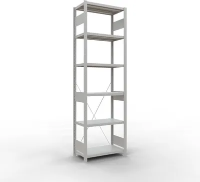 Produktbild von Schulte Fachbodenregal MULTIplus250 Stecksystem | Grundregal | HxBxT 250x75x40cm | 6 Ebenen | Fachlast 250kg | Lichtgrau