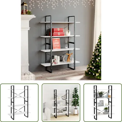 Produktbild von The Living Store Bücherregal 4 Fächer Weiß 100x30x140 cm Holzwerkstoff