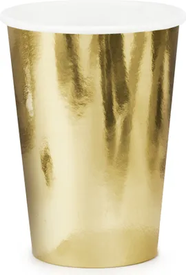 Obrázok produktu pre Papierové poháre Zlaté 220ml, 6ks Party Deco