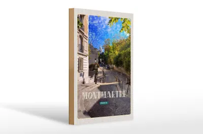 Produktbild von Holzschild Reise 20x30cm Montmartre Paris Straße Schild