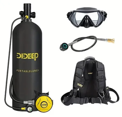 Immagine prodotto di Set di bombole subacquee mini - 4 litri, bombole per immersioni - 200 bar / 3000 PSI - autonomia di aria respirabile di 40-60 minuti - realizzate in alluminio aeronautico 6061 - ricaricabili con pompa elettrica - set da 4 pezzi - colore nero