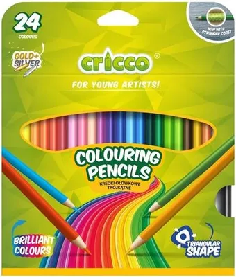 Produktbild von Cricco Dreieckige Buntstifte 24 Farben A""6 5876
