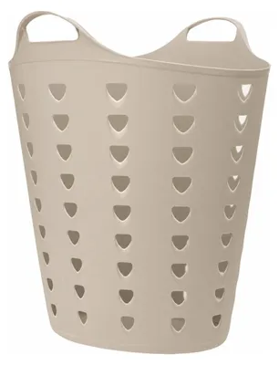 Produktbild von Flexibler Waschekorb - beige - 60 Liter - Kunststoff - 47 x 50 cm