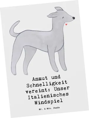 Produktbild von Mr. & Mrs. Panda Postkarte Italienisches Windspiel - Weiß - Geschenk, Ansichtskarten, Postkarten, Ansichtskarte, Hund, intelligente Hunde, Hunderasse, Familienhund