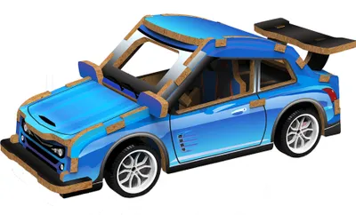 Obrázok produktu pre 3D drevené puzzle - Závodné auto 13 cm
