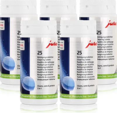Produktbild von Jura Reinigungstabletten 3in1 für Kaffeevollautomaten - 25 Tabs (5er Pack)