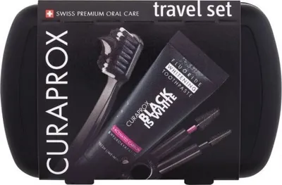 Immagine prodotto di Curaprox nero è bianco set da viaggio spazzolino da denti 1 P