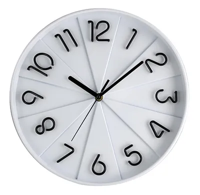 Zdjęcie produktu dla Zegar ścienny średnica 30cm, tarcza 3D, PH, szkło, metal BIAŁY