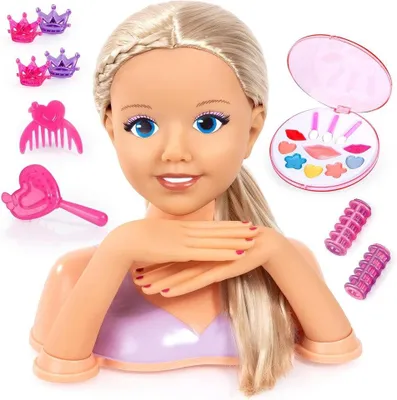 Produktbild von Bayer Design 90025AC Frisierkopf, Schminkkopf, Styling Kopf mit Haarzubehör, Händen, Make-up 25 cm