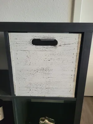 Produktbild von Holzbox Vintage Weiss Regalkiste passend für Ikea Kallax und Expeditregal Weinkiste Holzkiste