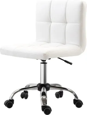 Produktbild von Fortuna Lai Bürostuhl, Ergonomischer Schreibtischstuhl ohne Armlehne, Höhenverstellbarer Drehstuhl, Computerstuhl für Büro, Arbeitszimmer, Kunstleder, Weiß