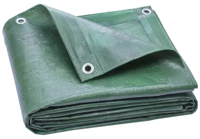 Zdjęcie produktu dla Wodoodporna plandeka, 4 x 6 m, 90 g/m², z oczkami | Kolor: zielony | Wymiary: 400 x 600 x 1 cm