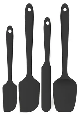 Produktbild von 4-teiliges Silikonspatel-Set, lebensmittelecht, ergonomische Griffe, hitzebeständige Küchenutensilien zum Kochen, Backen, Rühren, Abschaben und Servieren