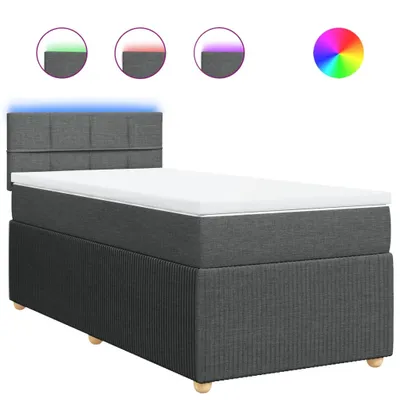 Produktbild von Boxspringbett mit Matratze Dunkelgrau 90x200 cm Stoff