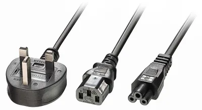 Produktbild von Lindy 30374, 2,5 m, Netzstecker Typ G, C13 coupler + C5 coupler, H05VV-F3G