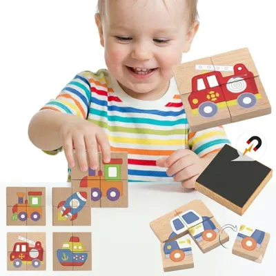 Obrázek produktu pro Magnetické puzzle dřevěné puzzle Viga - VehiclesCertified
