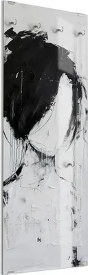 Produktbild von DEQORI Kleiderhaken aus Glas 50x125 cm 'Das Gesicht der Stille' Wand Garderobe Haken