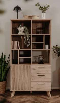 Produktbild von Highboard Kommode Wellington | 3D-Reliefoptik | Schwedeneiche