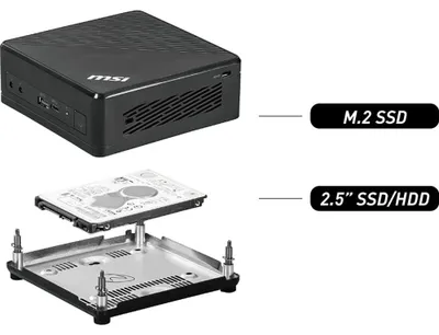 Zdjęcie produktu dla Adapter dysku twardego MSI do Cubi N 8 GB, model MS-B17111, minikomputer, kolor srebrny, rozmiar uniwersalny