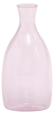 Image de Petit vase Un Fiore capacité 35 cl en verre borosilicaté soufflé à la main avec un décor blanc raffiné sur l'ouverture, couleur Rose, design élégant