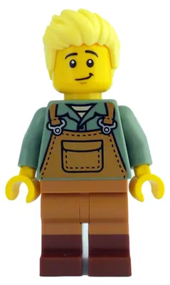Produktbild von LEGO Minifigur Gardener - Male, Medium Nougat Overalls over Sand (idea203)