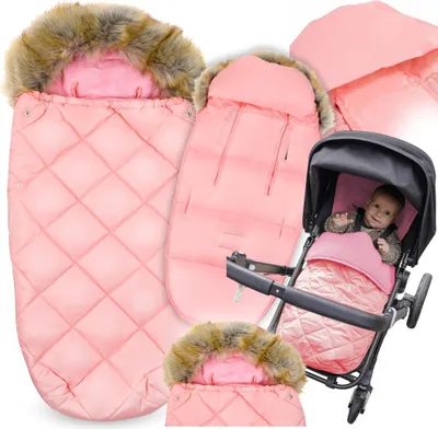 Produktbild von Gesteppter Fellschlafsack für Kinderwagen, Autositz, Buggy, Winter, Schlitten