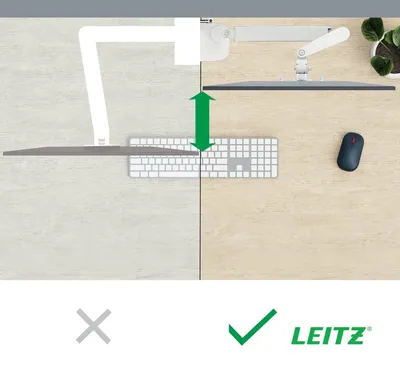 Immagine prodotto di LEITZ 65370085 LEITZ Monitor-Halterung Ergo 65370085 lichtgrau für 2 Monitore, Tischklemme