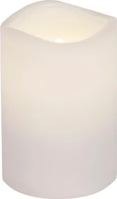 Produktbild von Star Trading LED Kerze weiß 7,5x11,5cm Kunststoff 6/18h Timer Außen flackernd