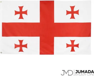 Image de Jumadas drapeau géorgien - Drapeau Géorgie - Drapeau Géorgie - Drapeaux - Polyester - 150 x 90 cm