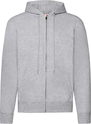 Produktbild von Fruit of the Loom 62-062-0 | Classic Hooded Sweat Jacket - Farbe: Heather Grey - Größe: XL