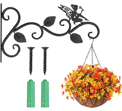 Image de Support suspendu en fer forgé pour plantes, idéal pour l'intérieur et l'extérieur