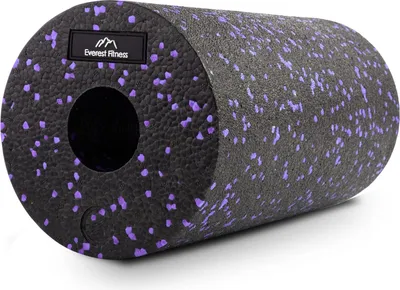 Produktbild von EVEREST FITNESS Faszienrolle 30 cm mittel-hart im Set in schwarz/lila- Professionelle Faszien Rolle für den Rücken und Wirbelsäule - Foam Roller - Massagerolle