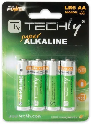 Produktbild von Techly LR06 AA 1.5V, Einwegbatterie, AA, Alkali, 1,5 V, 4 Stück(e), Mehrfarbig