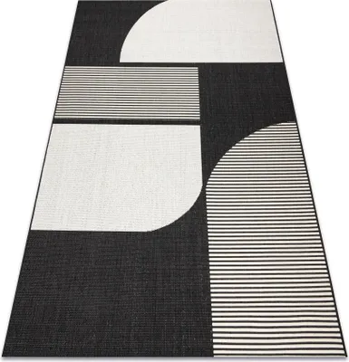 Produktbild von Teppich FLAT SISAL 49384690 ABSTRAKTION creme / schwarz Schwarz 80x150 cm