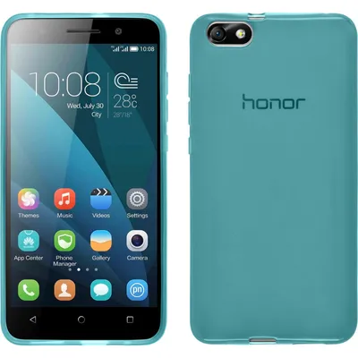 Produktbild von PhoneNatic Case kompatibel mit Huawei Honor 4x - türkis Silikon Hülle transparent + 2 Schutzfolien