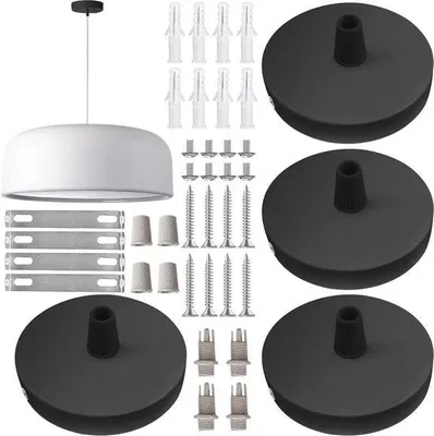 Obrázek produktu pro Sada černého kovového stropního svítidla 80 mm