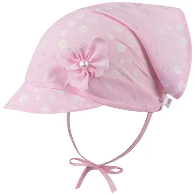 Produktbild von Kopftuch Mädchen Baby Mütze Sommer Schirmmütze Baumwolle, Rosa, Gr. M(44/46)