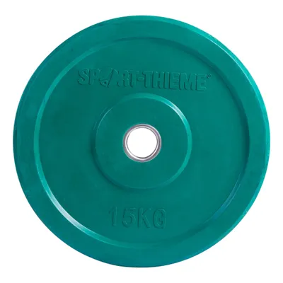 Zdjęcie produktu dla Sport-Thieme Obciążnik „Bumper Plate”, kolorowy, 15 kg, zielony