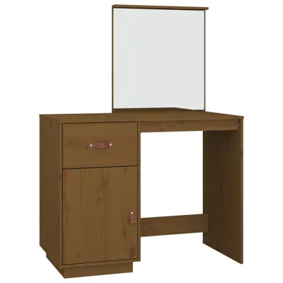 Produktbild von Schminktisch Honigbraun 95x50x134 cm Massivholz Kiefer