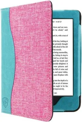 Image de Dutch Shield - Jeans Case Housse pour Kobo Nia Ebook - Housse à rabat Ereader Housse de protection Rose,Turquoise