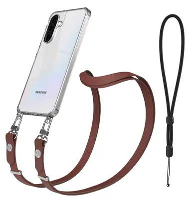 Produktbild von EAZY CASE Handykette magnetisch mit Handyhülle für Samsung Galaxy A36, Crossbody Handyband 1-1,90m verstellbar mit 2 Ösen in Braun