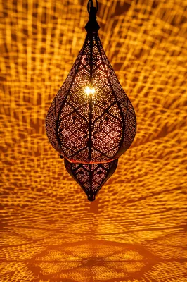 Zdjęcie produktu dla Orientalna lampa wisząca Kihana Gold - metalowa lampa wisząca 40cm