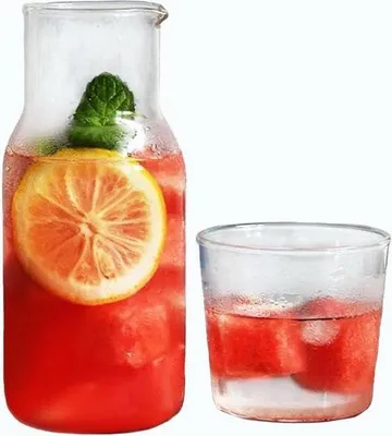 Produktbild von Famanu Wasserkaraf - Glas-Set mit Deckel für Nachttisch