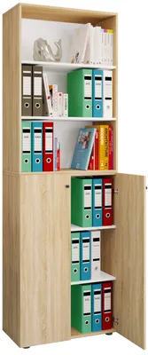 Immagine prodotto di Armadio da ufficio con 6 scomparti | Scaffale da ufficio | Armadio moderno con porte girevoli | Dimensioni ca. H. 220 x W. 70 x D. 40cm – Scomparto Lona 6