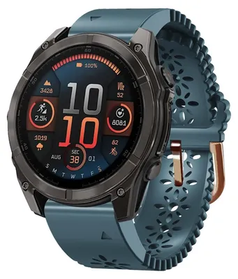 Obrázek produktu pro Pro Garmin Fenix 8 AMOLED 43mm Krajkový design Prodyšný 20mm silikonový řemínek Dark Blue