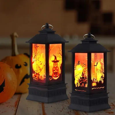 Produktbild von 2pcs Halloween Deko Kerzenlaterne 20cm Hohe,LED Kürbis Laterne Für Indoor Outdoor Gärten Baum Halloween Bar Weihnachtsfeiertag Party (ohne Batterie)