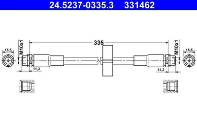 Produktbild von ATE 24.5237-0335.3 Bremsschlauch Vorne für AUDI Allroad (4BH, C5)
