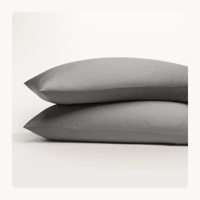 Produktbild von Satin-Kissenbezüge, 40 x 80 cm, Anthrazit/Dunkelgrau, Set aus 2, 100% Baumwolle, -, weich wie ein Seidenkissenbezug