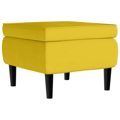 Immagine prodotto di Poggiapiedi con Gambe in Legno Giallo in Velluto