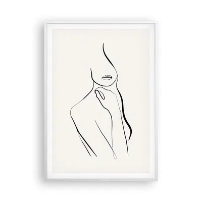 Produktbild von Gerahmtes Poster - Weißer Rahmen - Frau Skizze Zeichnung - 70x100 cm - Wand Bild - Wanddeko - Wandbilder - Kunstposter - Wandposter - Bilderrahmen - Bilder - Kunstdruck - P2WPA70x100-5045